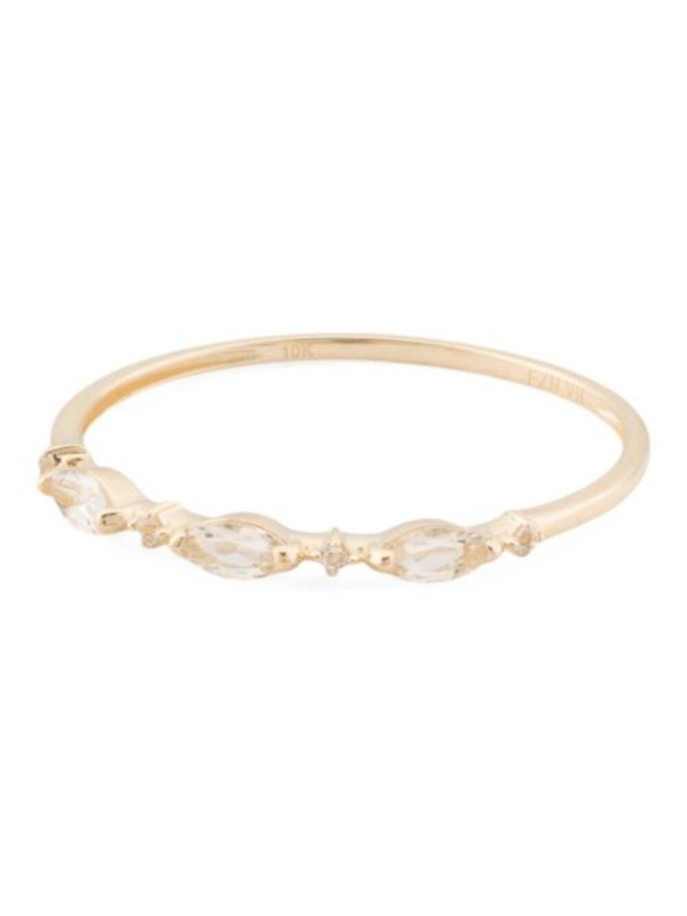 GEMOLIO 10kt Gold White Topaz Band Ring